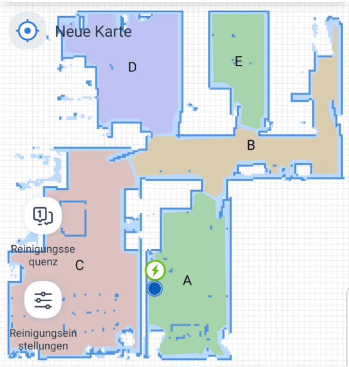 Deebot OZMO T8+ сохраняет новую карту.